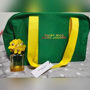 Marc Jacobs Green Tote with Yellow Straps -+ 1 Decorative Empty Bottle